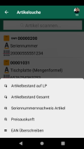 Artikelkontext Artikel mit Seriennummern und vorhandener EAN (Überschreiben)