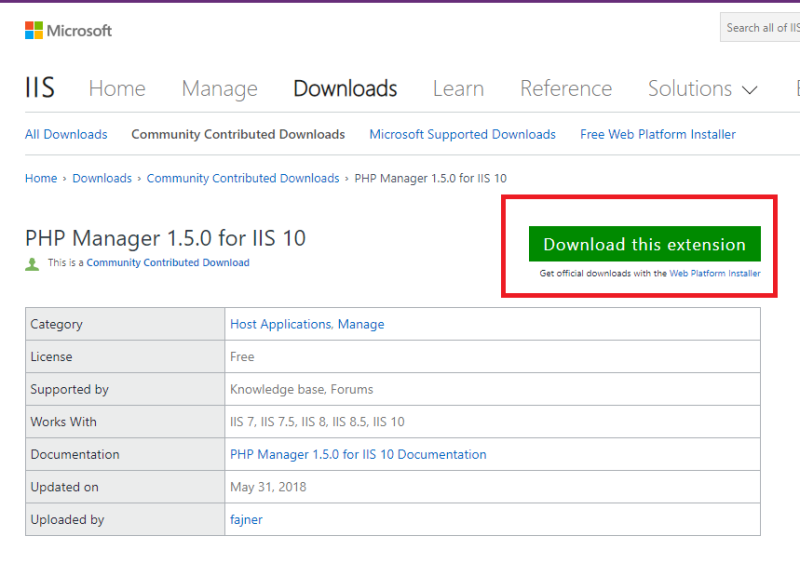 Datei:Omnimde install iis phpmanager website.png