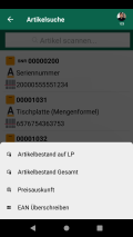 Artikelkontext Artikel mit vorhandener EAN (Überschreiben)